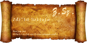 Zöld Szilvia névjegykártya